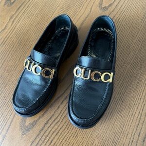 Gucci Black Leather Loafers